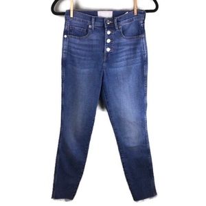 Everlane The Vintage Skinny Ankle Raw Hem Button Fly Jeans Size 25